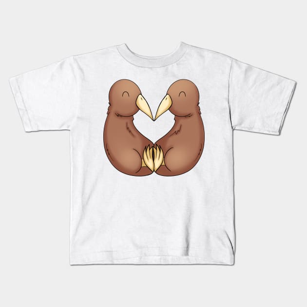 Kiwi Heart Kids T-Shirt by CaptainShivers